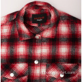 Groothandel Stretch Plaid Flanel Fashion Heren Custom Shirt